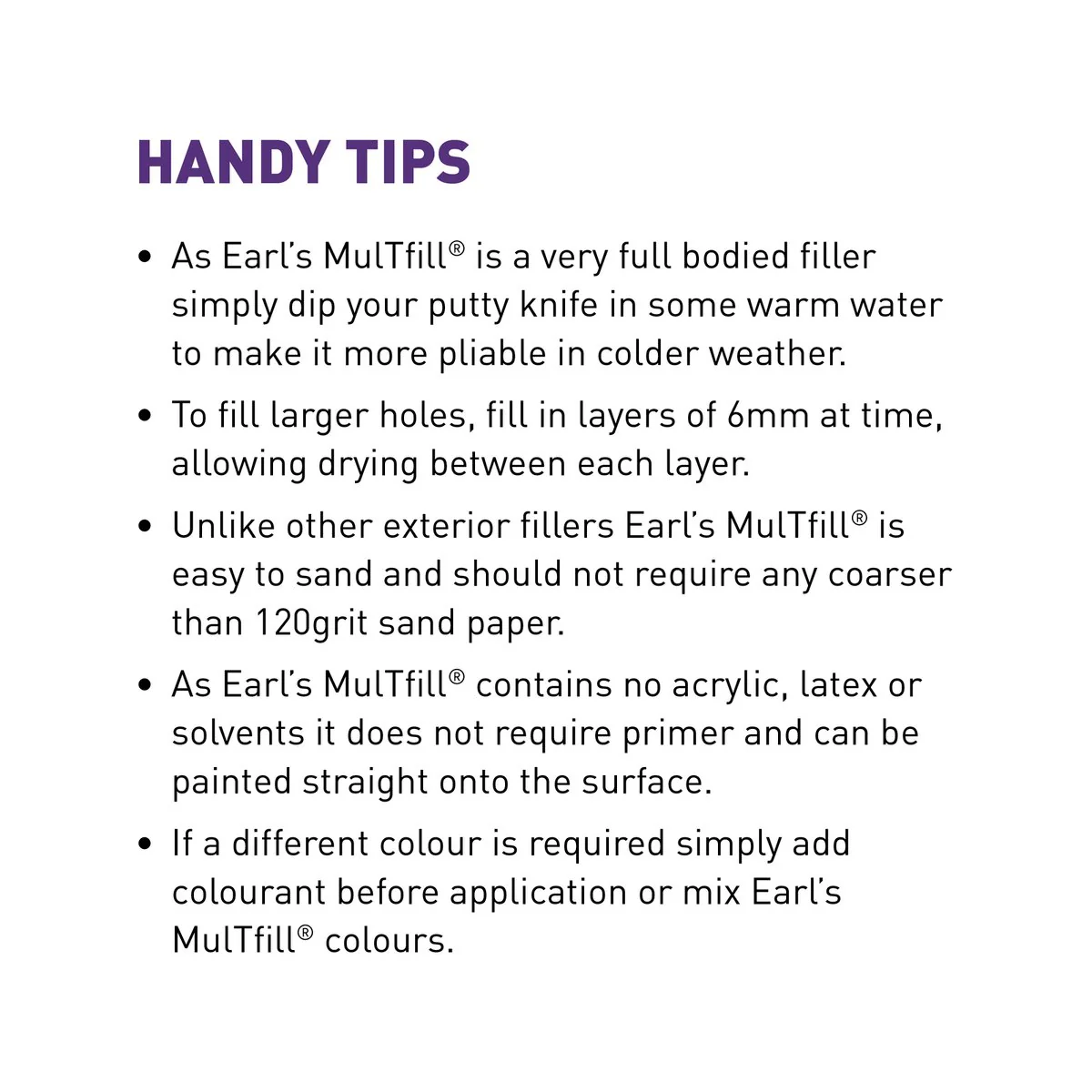 Earl S White Multfill Ready to Use Filler 1kg - 120mm x 83mm x 120mm - Easy Sanding - Image 4