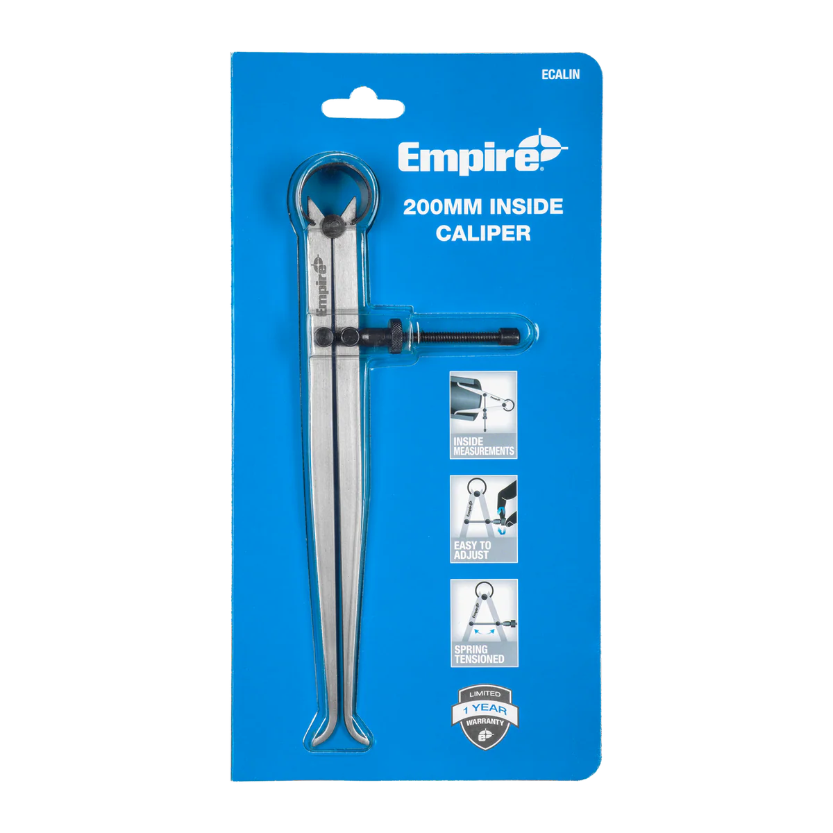 Empire 200mm Inside Spring Calipers - Durable Carbon Steel - Accurate Measurements