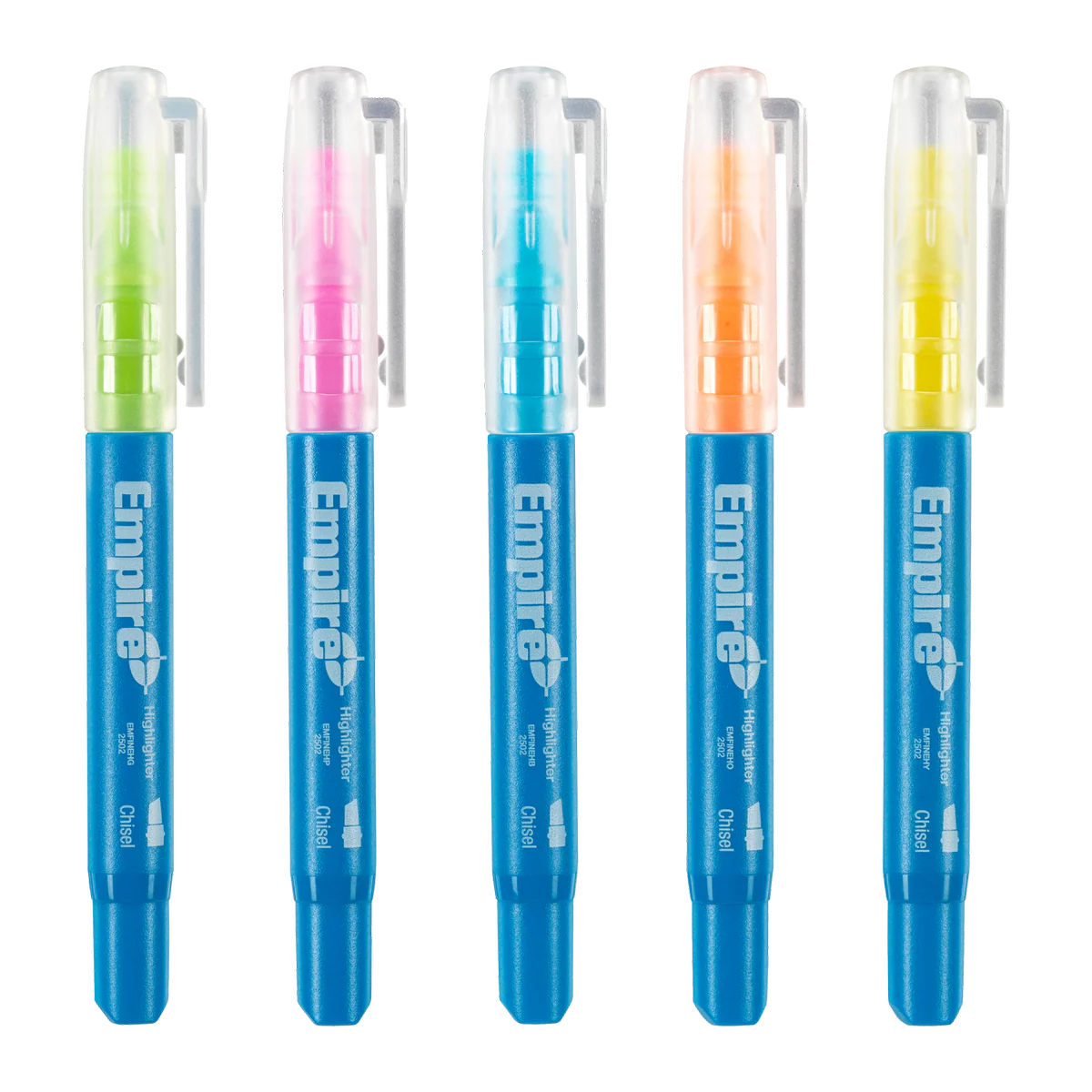 Empire 5 Piece Multi Coloured Highlighter Pack - 18.8mm x 186mm - Durable Ink - Image 2