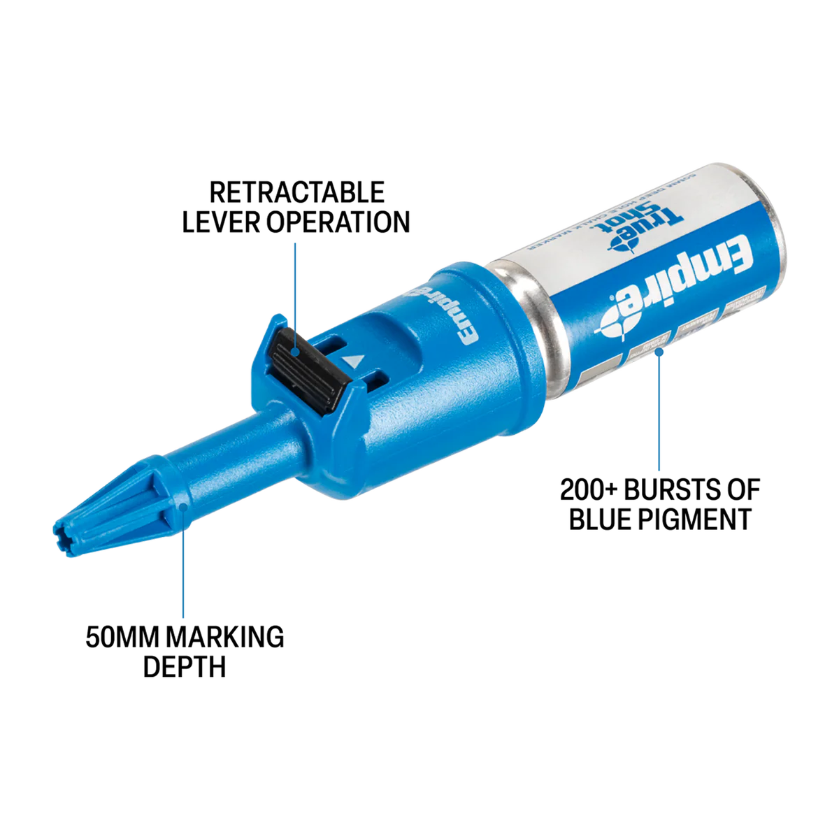 Empire True Shot Chalk Marker - 50mm Deep Hole - Blue - 200 Shots - Image 2