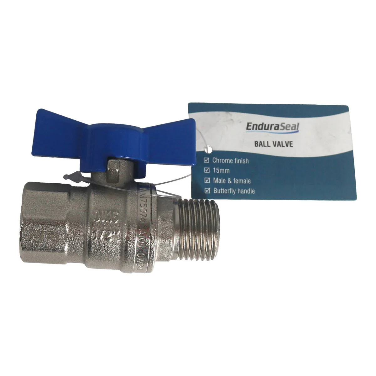 Enduraseal 15mm Male Female Butterfly Handle Water Ball Valve - Durable Water Isolation - Image 2
