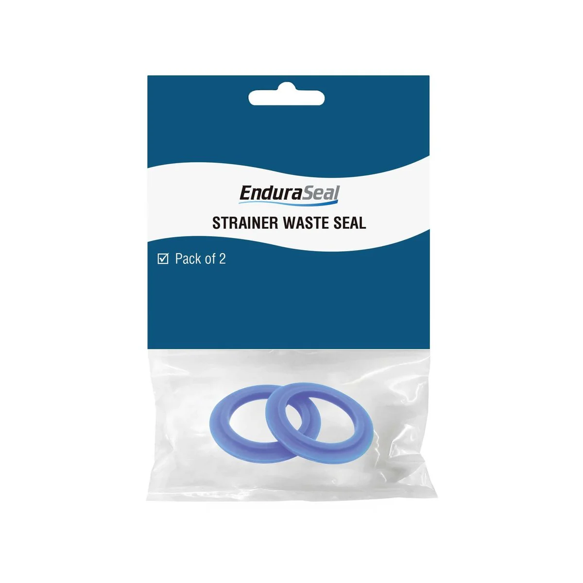 EnduraSeal Silicone Sink Strainer Waste Seal 2 Pack - 55mm x 5mm - Blue - Image 3