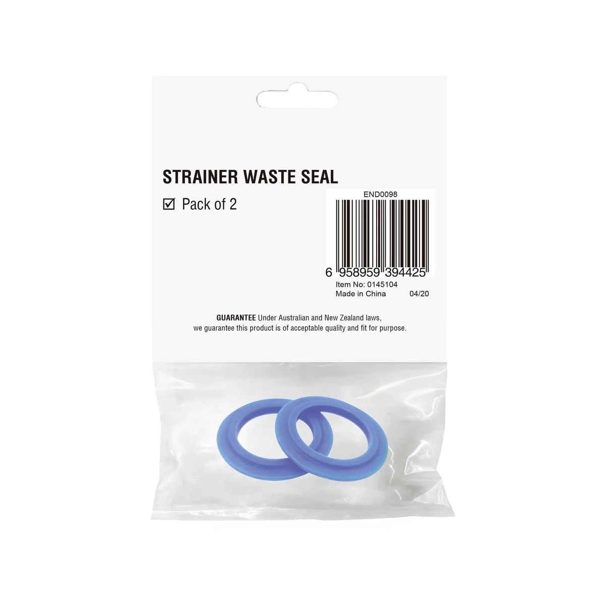 EnduraSeal Silicone Sink Strainer Waste Seal 2 Pack - 55mm x 5mm - Blue - Image 4