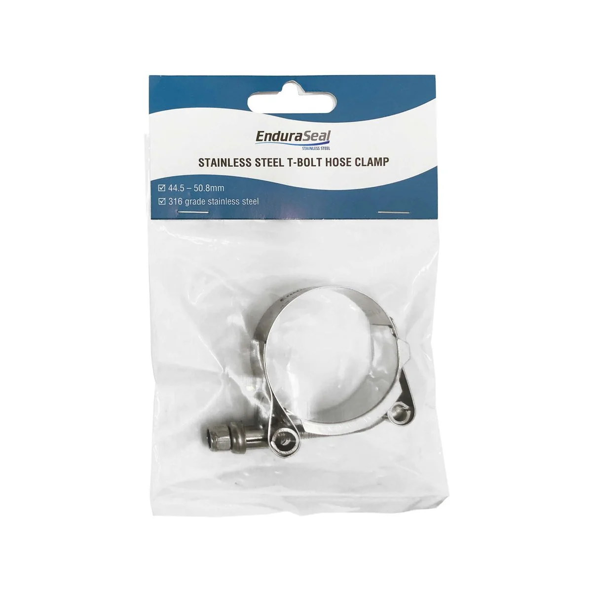 Enduraseal Stainless Steel T Bolt Hose Clamp 43-51mm - Heavy-Duty - 1 Pack - Image 2