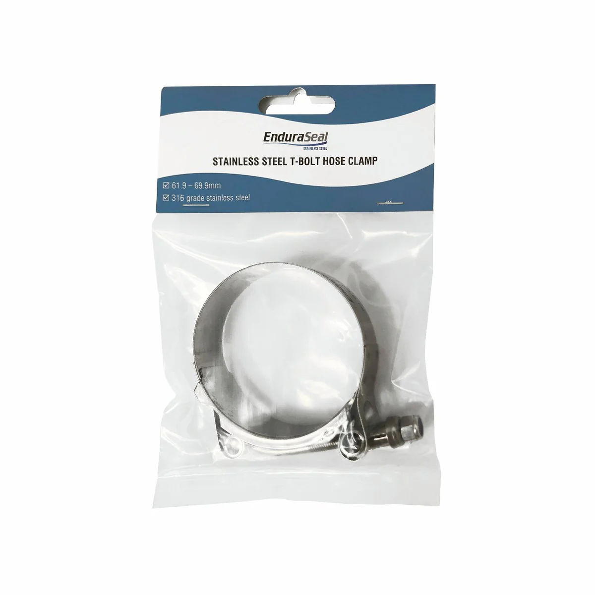 Enduraseal Stainless Steel T Bolt Hose Clamp 62-70mm - Heavy-Duty - Image 2