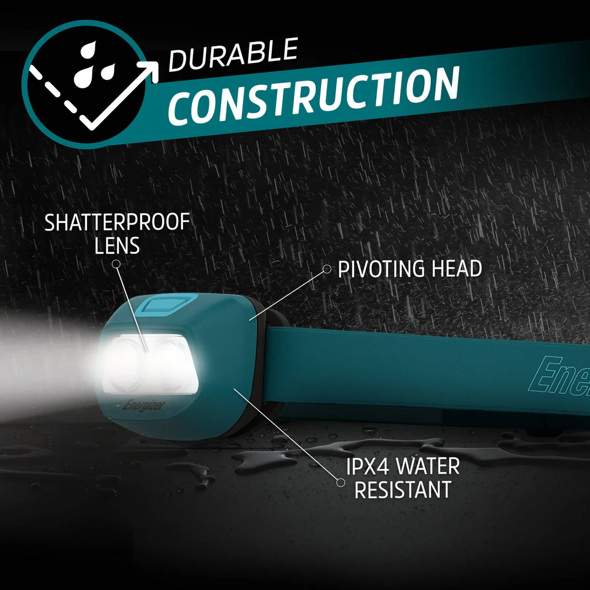 Energizer 250lm Headlamp HDL10 - LED - 60m Beam Distance - Water-Resistant - Image 4