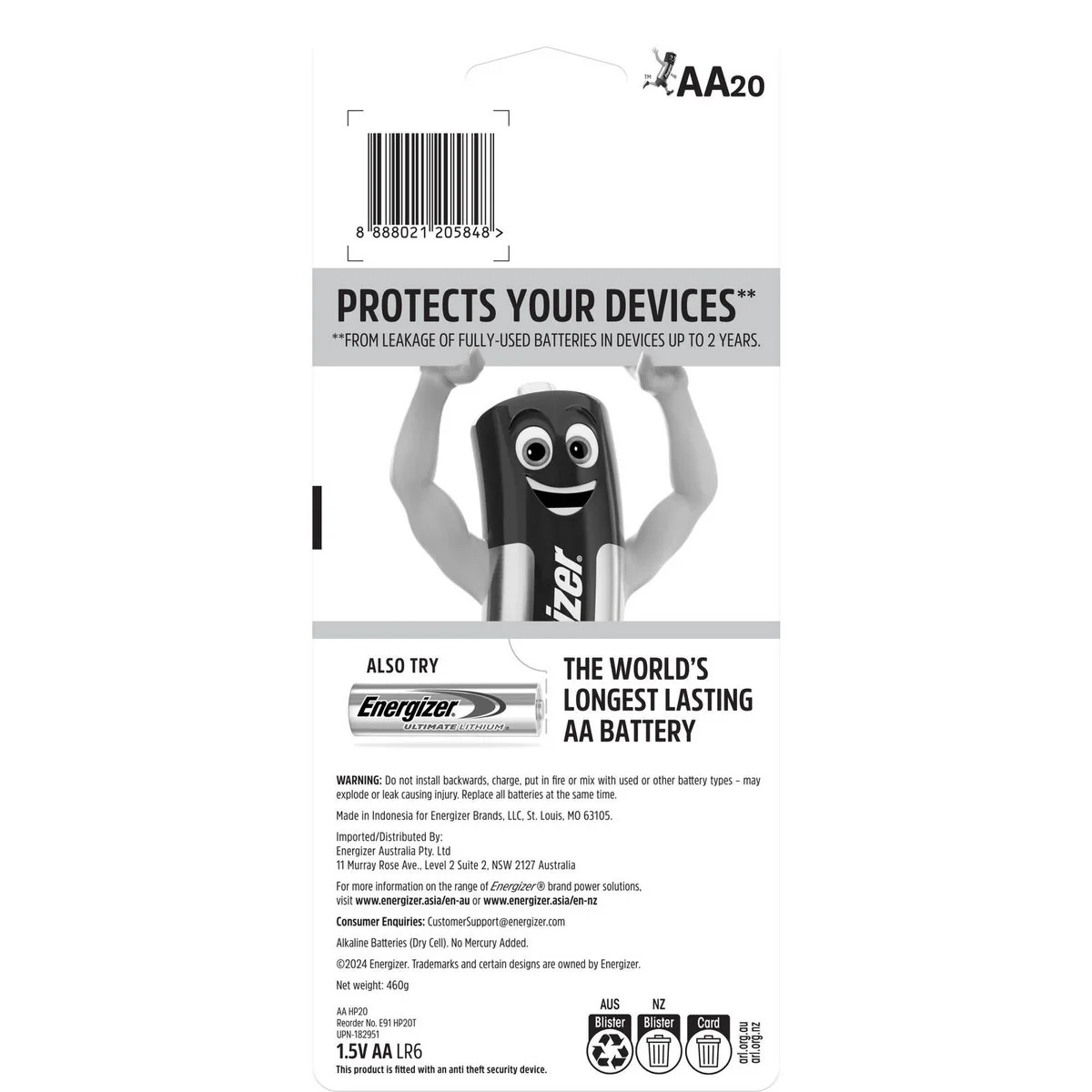 Energizer Max AA Batteries 20 Pack - Alkaline - Leak-Resistant - 1.5V - Image 2
