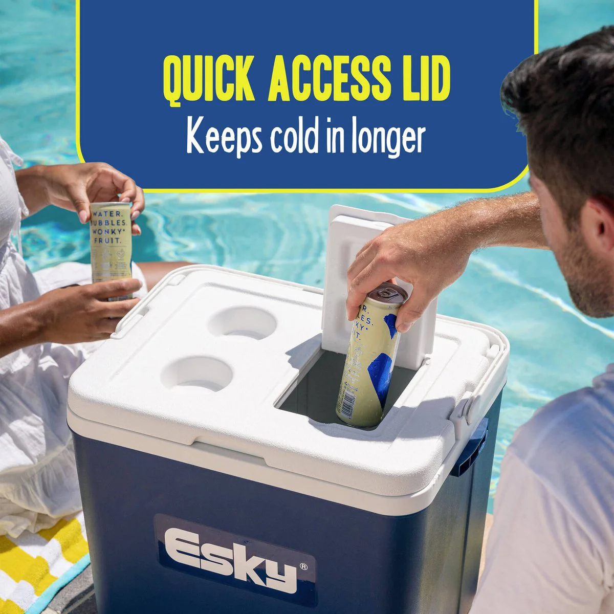 Esky 33L Plain Chilla Hard Cooler - 40 Can Capacity - Blue - Image 3