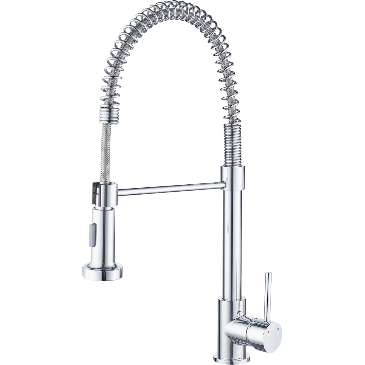 Estilo 35mm Chrome Coil Dual Function Tall Pull Down Sink Mixer - 500mm - Water Efficient