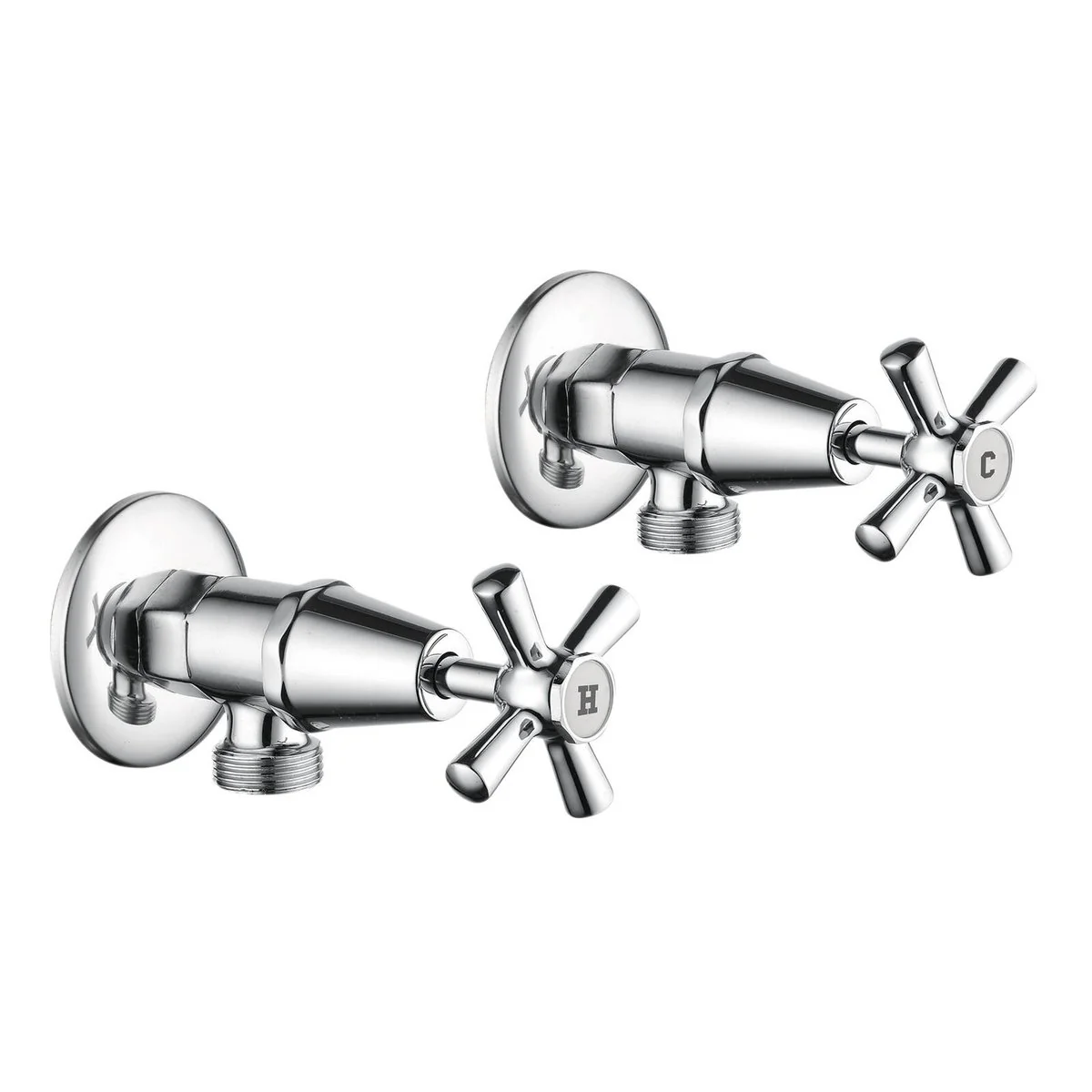 Estilo Chrome Jumper Valve Cross Handle Washing Machine Set - 1245mm x 65mm x 245mm - Lead-Free Construction - Reliable Water Flow Control