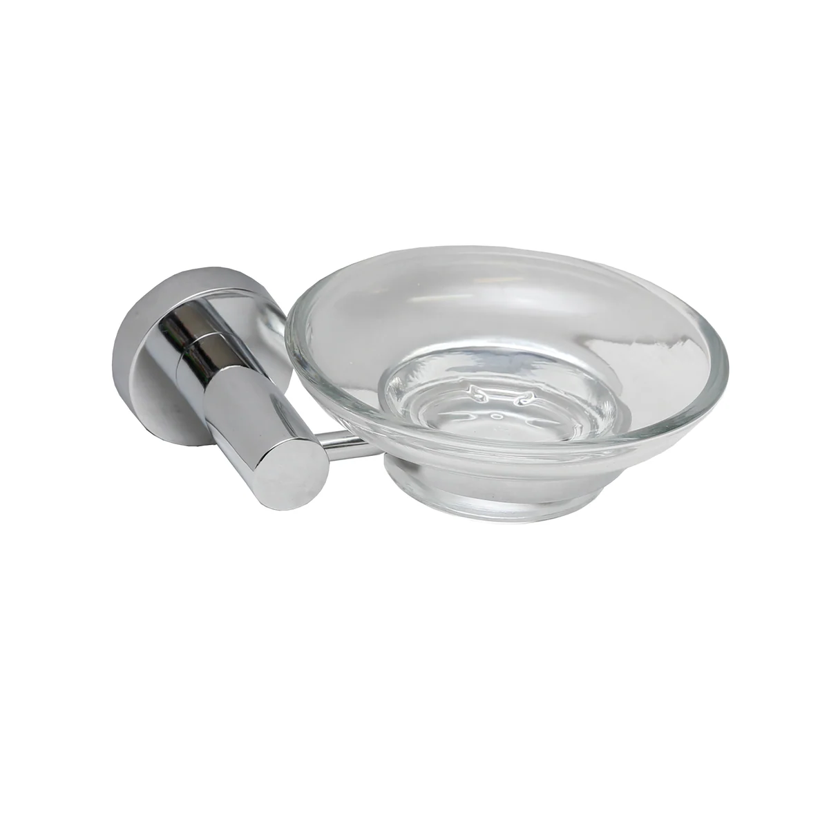 Estilo Chrome Bella Soap Dish - Toughened Glass Bowl - 110mm x 135mm x 90mm - Chrome