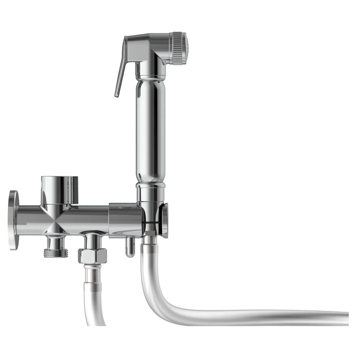 Evekare 1 2m Chrome Bidet Spray Kit with Diverter Holder - Lead-Free - Dual Shut-Off Valve - Image 3