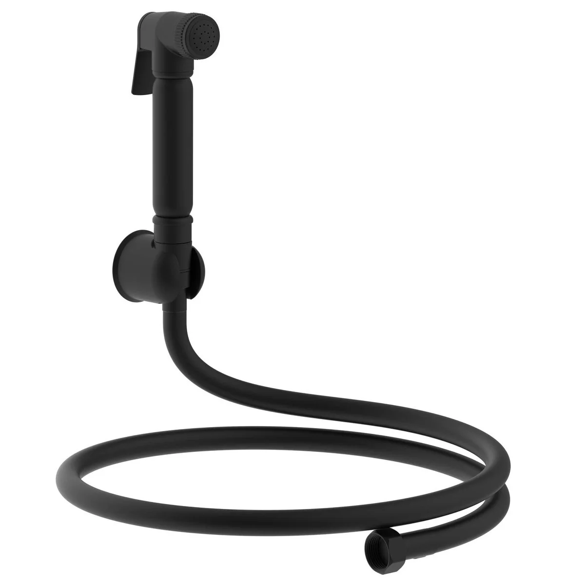Evekare 1 2m Matte Black PVC Bidet Spray with Holder - Lead-Free - Wall-Mounted