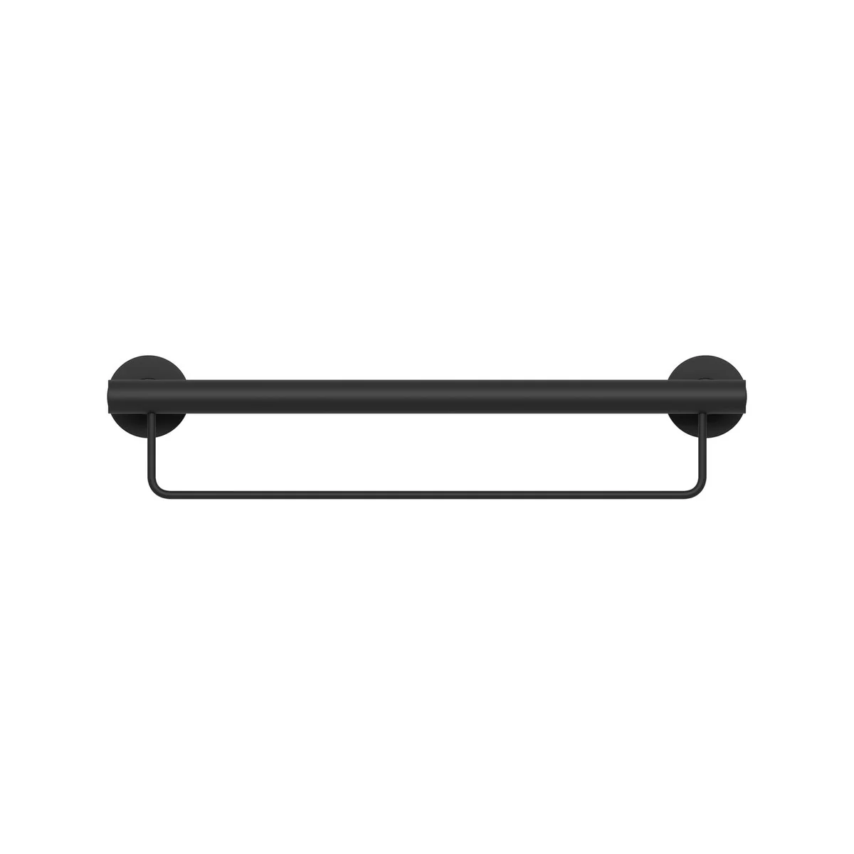 Evekare 600mm Black Towel Rail with Grab Rail - Stainless Steel - 250 kg Capacity - Image 2
