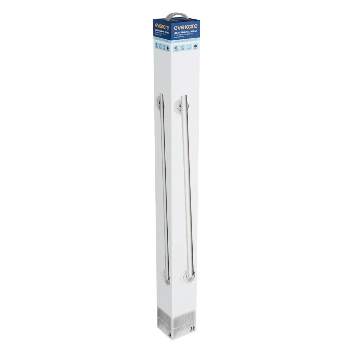 Evekare 900mm Linear Grab Rail - Brushed Nickel - 250kg Weight Rating - Image 2