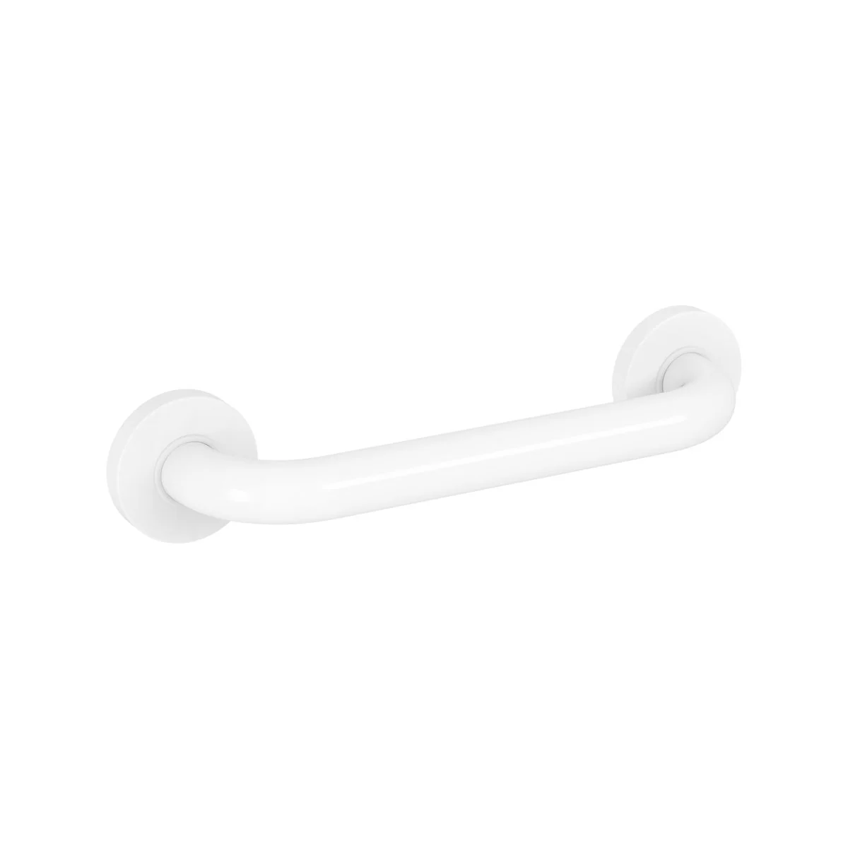 Evekare 300mm White Concealed Flange Grab Rail - 250kg Capacity - 304 Stainless Steel