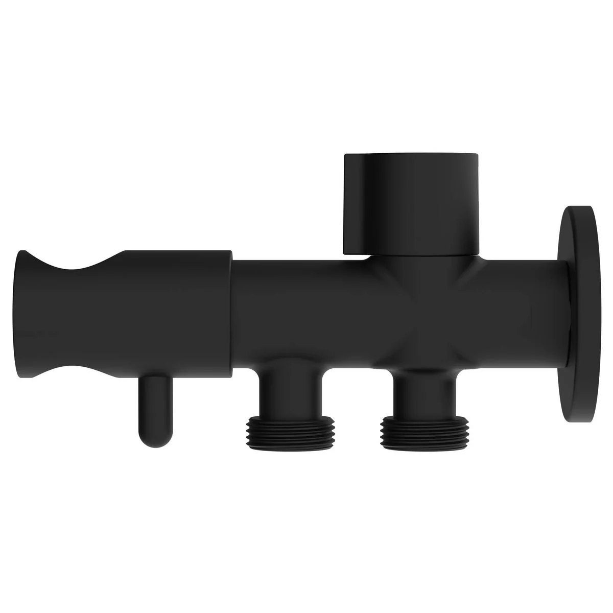 Evekare Matte Black Dual Hand Spray Holder & Shut Off Valve - 138mm x 76mm x 43mm - Aged Care & Independent Living - Image 3