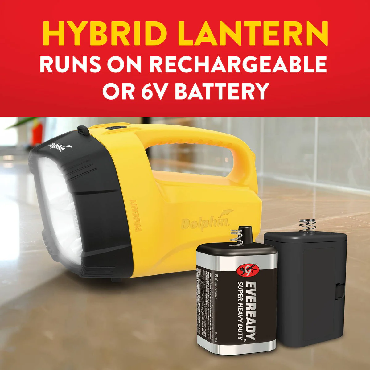 Eveready Dolphin Hybrid Rechargeable Floating LED Lantern 500 Lumen - Waterproof - Durable - 340m Beam Distance - Image 3