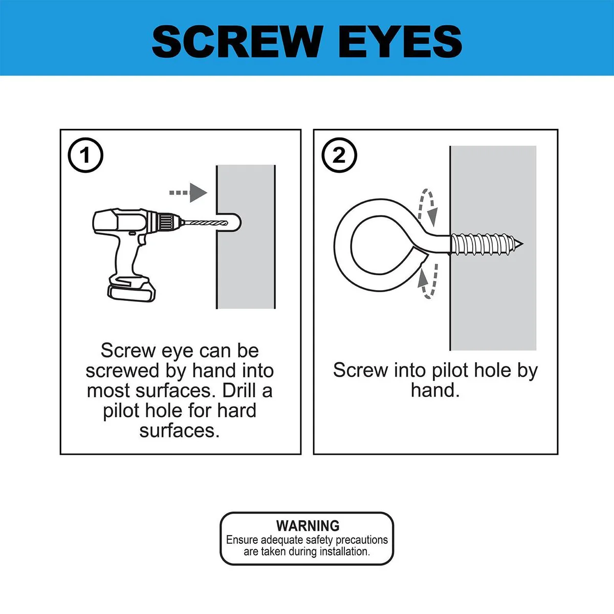 Everhang 19mm Screw Eye Hook Zinc Plated - 2 Pack - Silver - Image 5