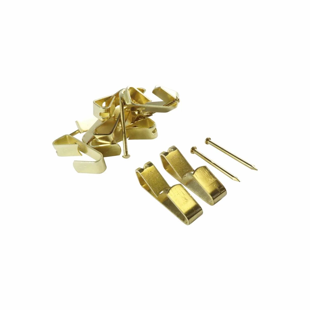 Everhang 30kg Brass Plated Picture Hanging Hook 10 Pack Heavy Duty