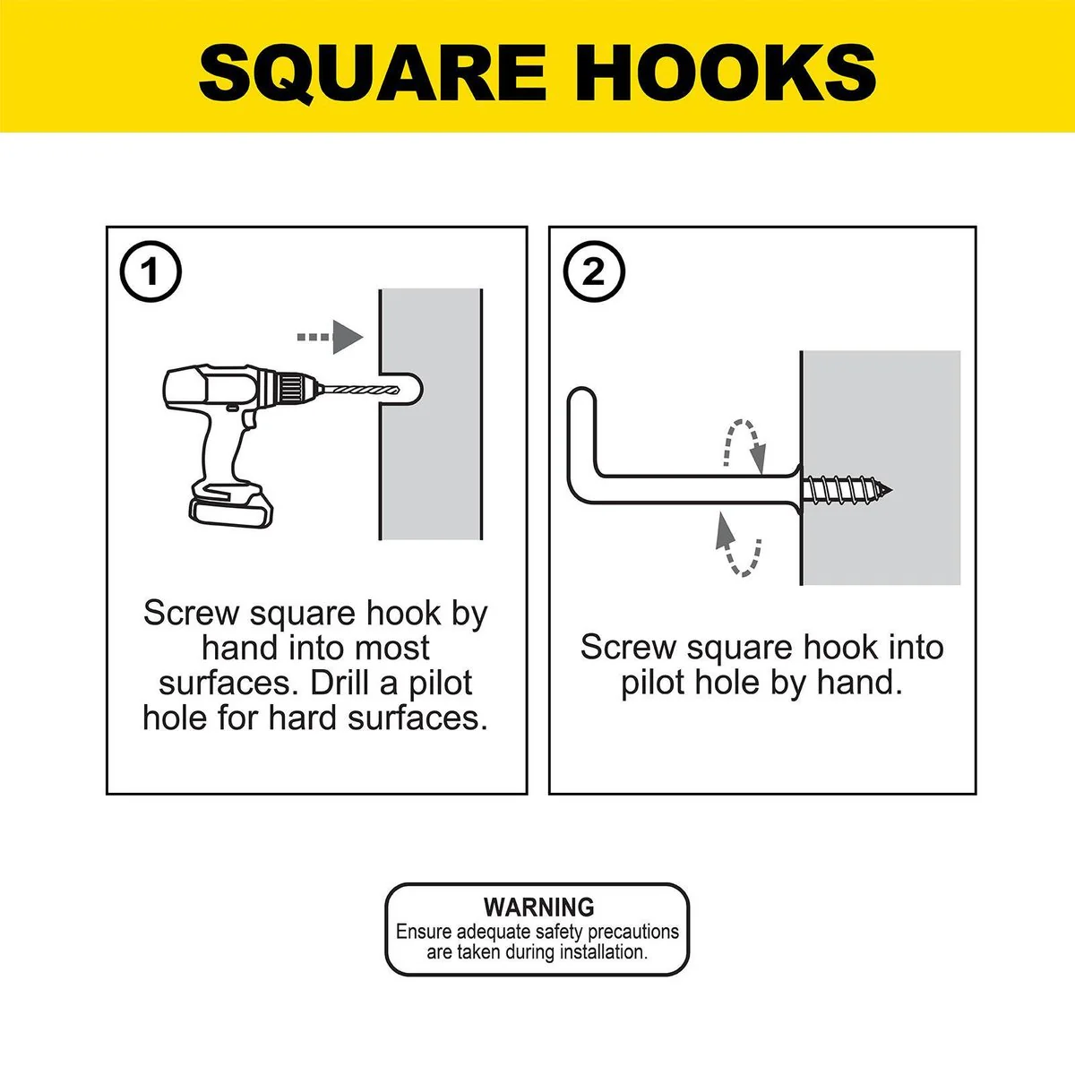 Everhang 32mm White PVC Square Hook 5 Pack - Wall Mounting Solution - Image 5