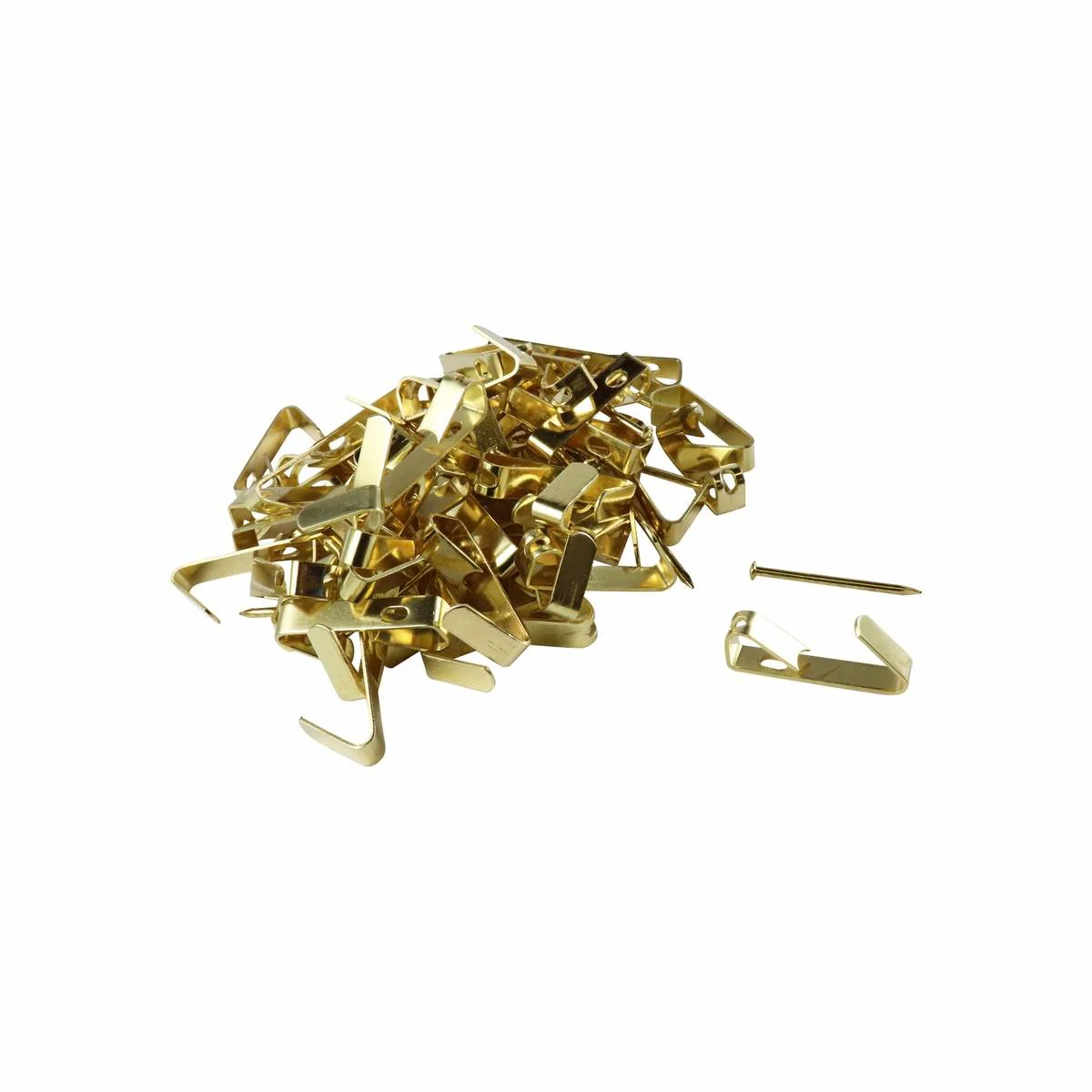 Everhang 8kg Brass Plated Picture Hanging Hook 100 Pack Durable Use