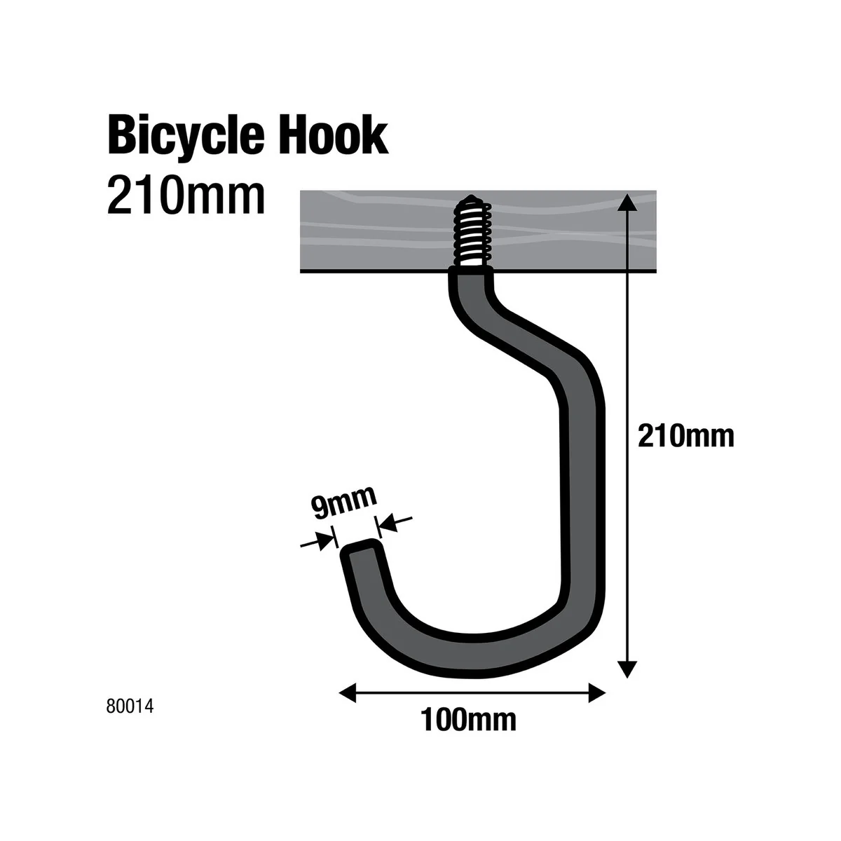 Everhang Bicycle Storage Hook - 9mm - Steel - PVC Coated - Image 2