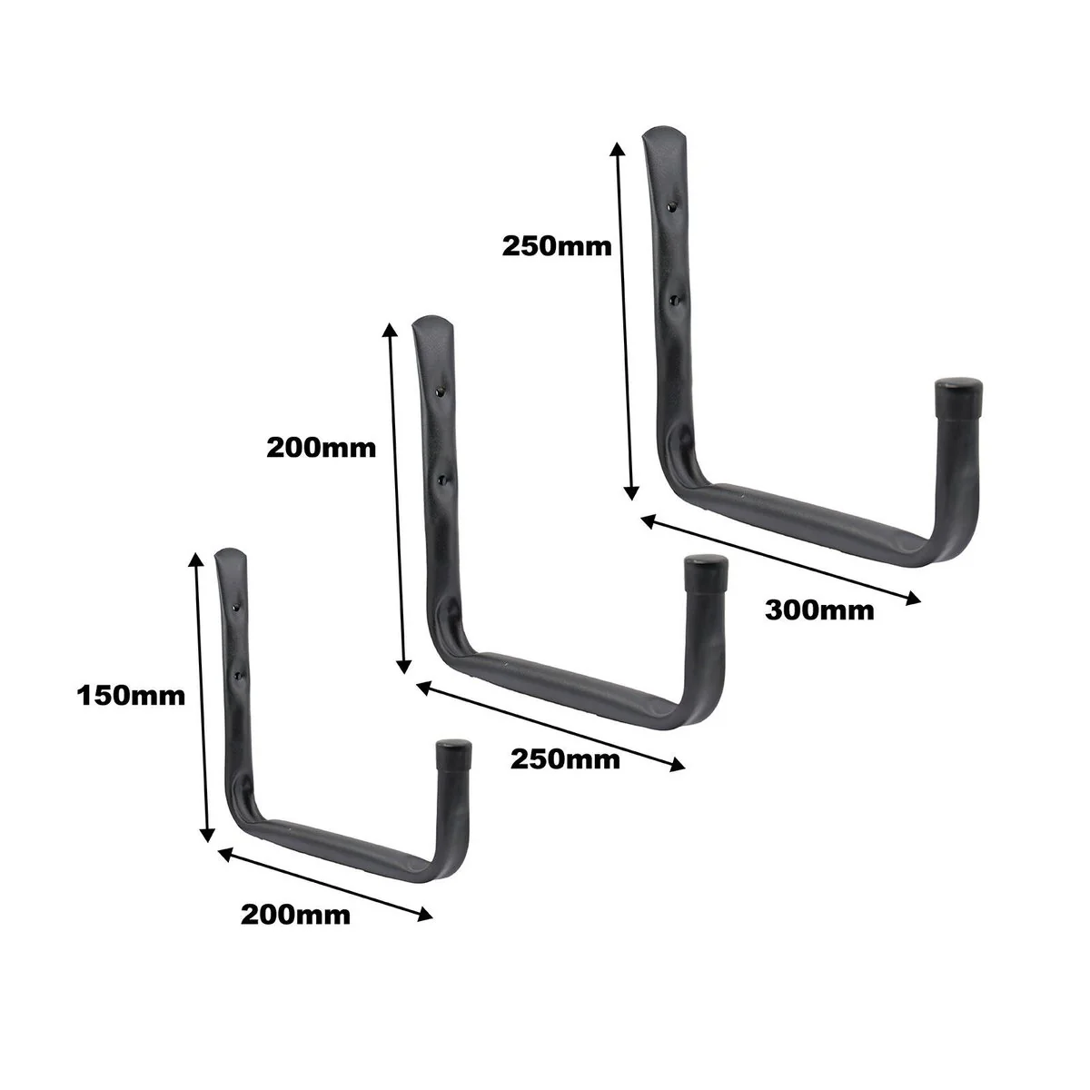Everhang Black Storage Tube Hook Multi Pack - 3 Hooks - 19mm x 250mm - Durable - Image 3