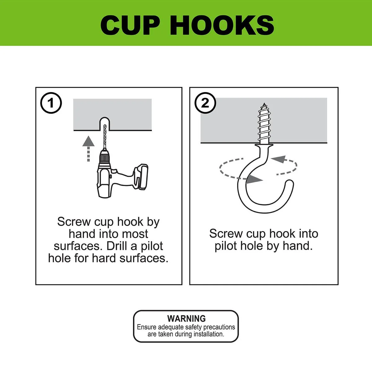 Everhang Cup Hooks - 12mm - PVC - Easy to Install - 5 Pack - Image 3