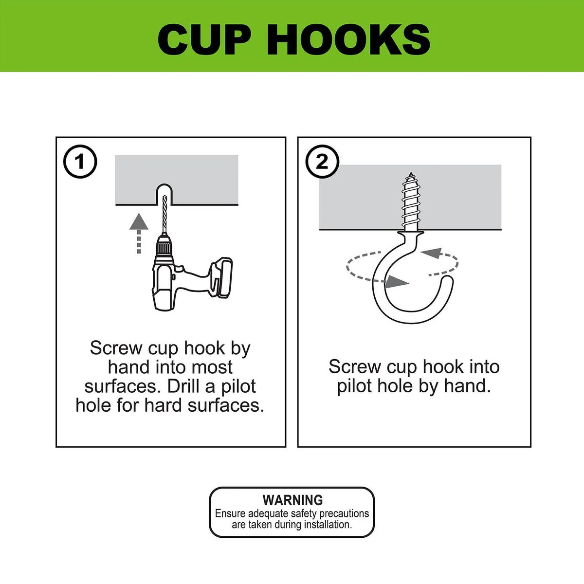 Everhang Cup Hooks - 18mm - PVC - Easy Installation - 25 Pack - Image 3