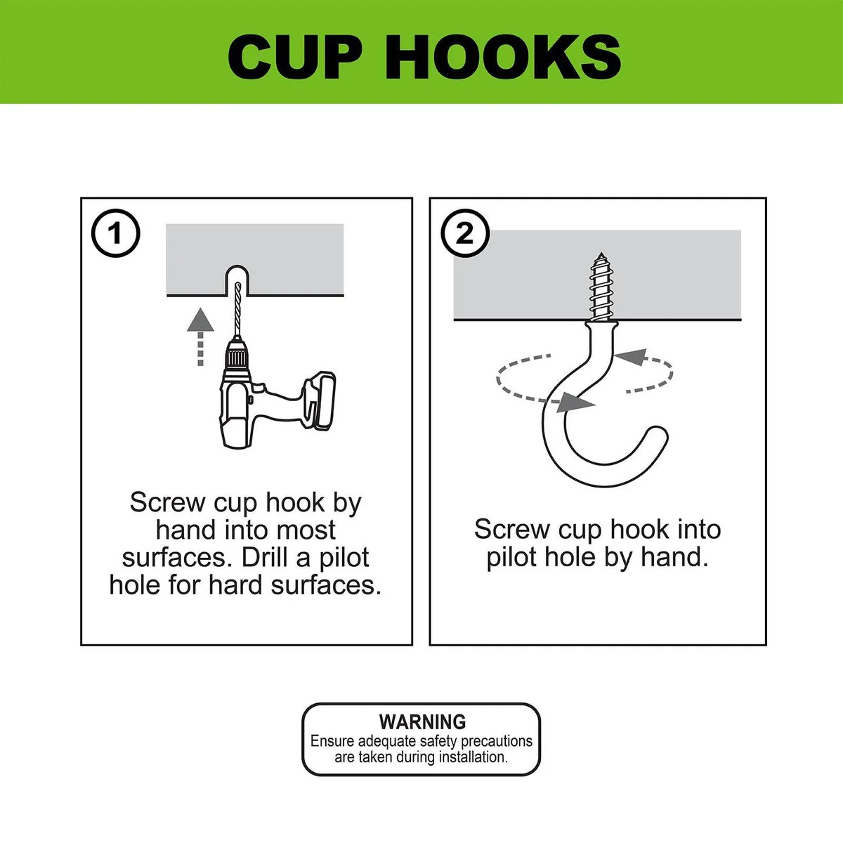 Everhang Cup Hooks - 28mm - PVC - Easy to Install - 2 Pack - Image 5