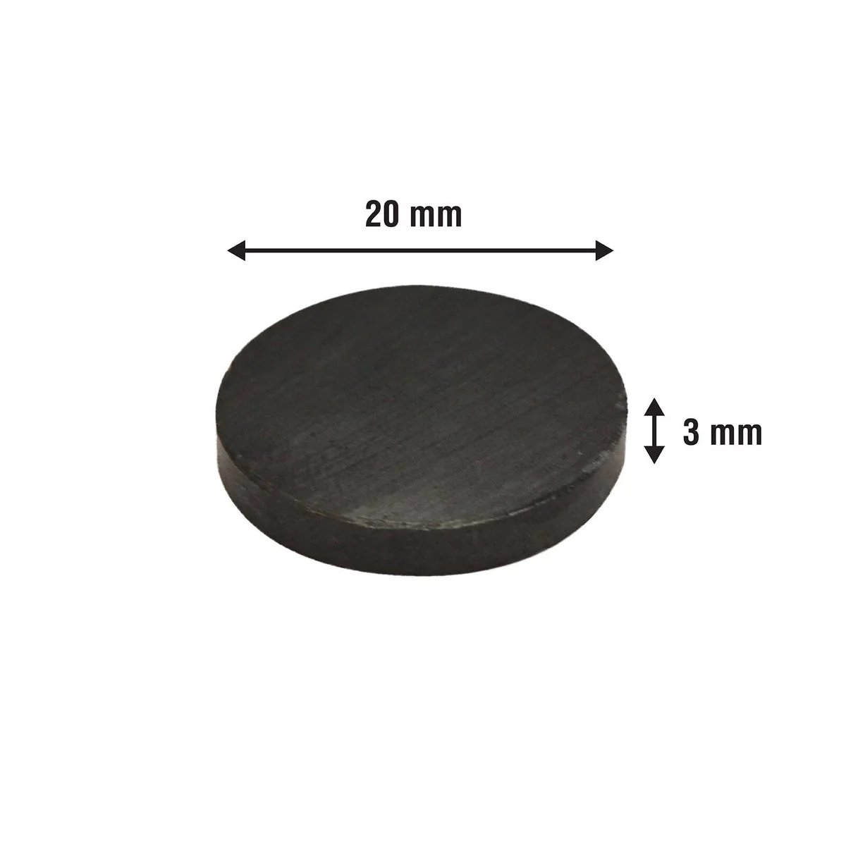 Everhang Black Disc Magnet Pack of 100 - 20mm - Ceramic - Image 3