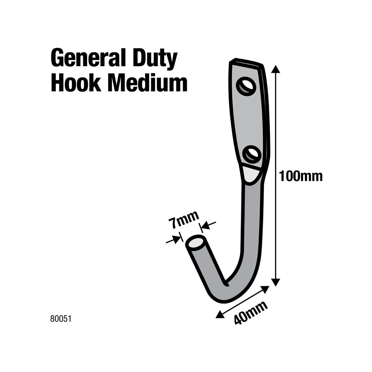 Everhang J Bolt Hook - 105mm - Steel - Garage Storage - Image 2