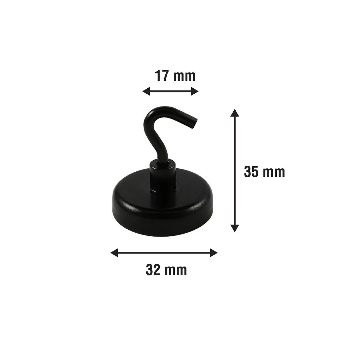 Everhang Magnetic Hook - 35mm - Ferrite - 6.3kg Pull Rating - 4 Pack - Image 2