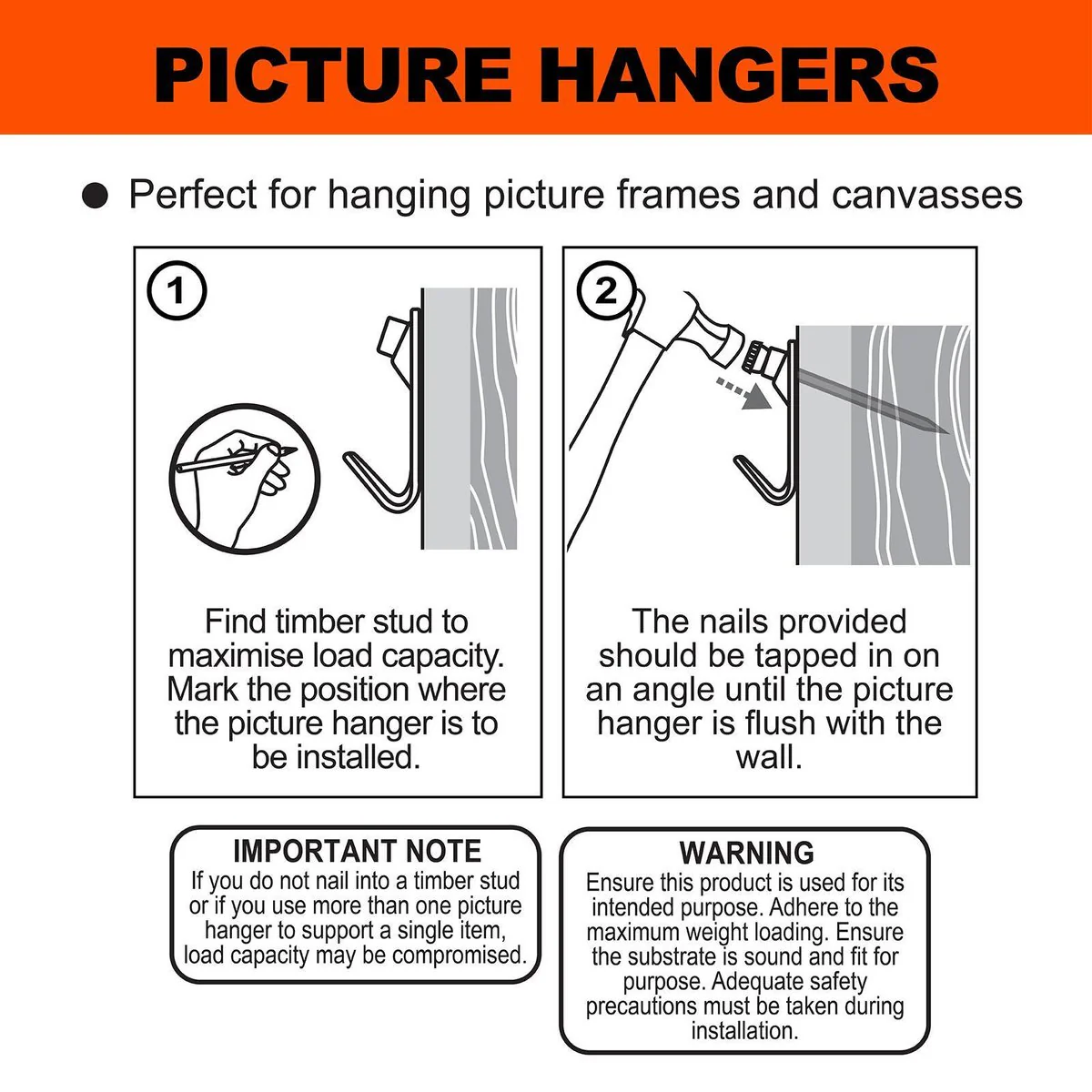 Everhang Picture Hanging - 8kg - Brass Plated - 8 Pack - Image 4