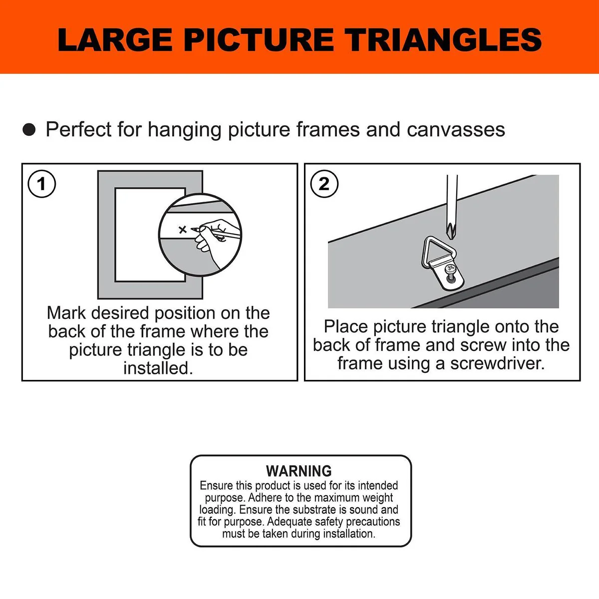 Everhang Picture Hanging D Ring - 10kg - Brass Plated - 25 Pack - Image 3