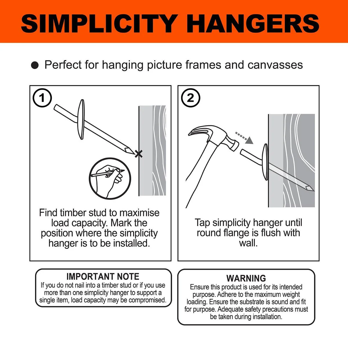 Everhang Picture Hanging Hook - 8kg - Brass Plated - 25 Pack - Image 4