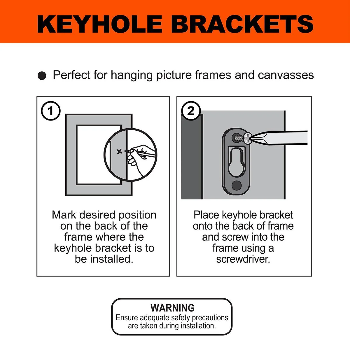 Everhang Picture Hanging Keyhole Plate - 10kg - Zinc Plated - 8 Pack - Image 3
