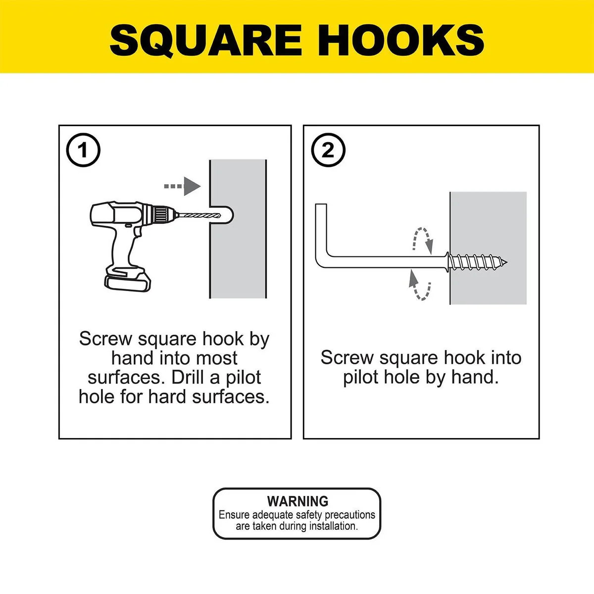 Everhang Square Hooks - 50mm - Zinc - Light Duty - 5 Pack - Image 5