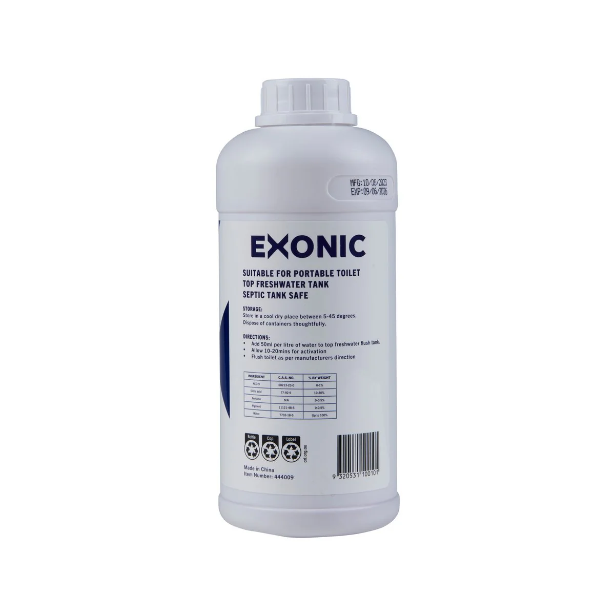 Exonic Caravan Toilet Top Tank Additive - 1L - Deodorises & Sanitises - Image 2
