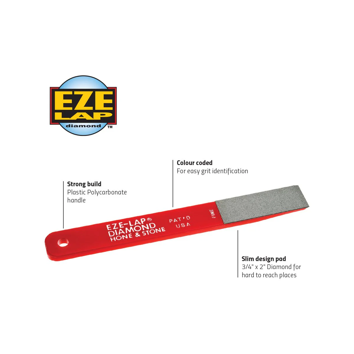 Eze Lap Diamond Hone - 1200 Grit - Diamond Coated - Scissors Sharpener - Image 3