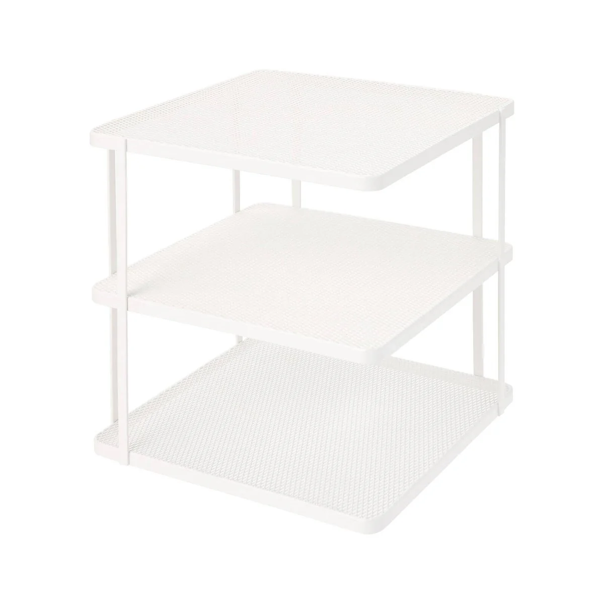 Ezystorage 3 Tier Corner Shelf - 250mm - White - Space-efficient Storage