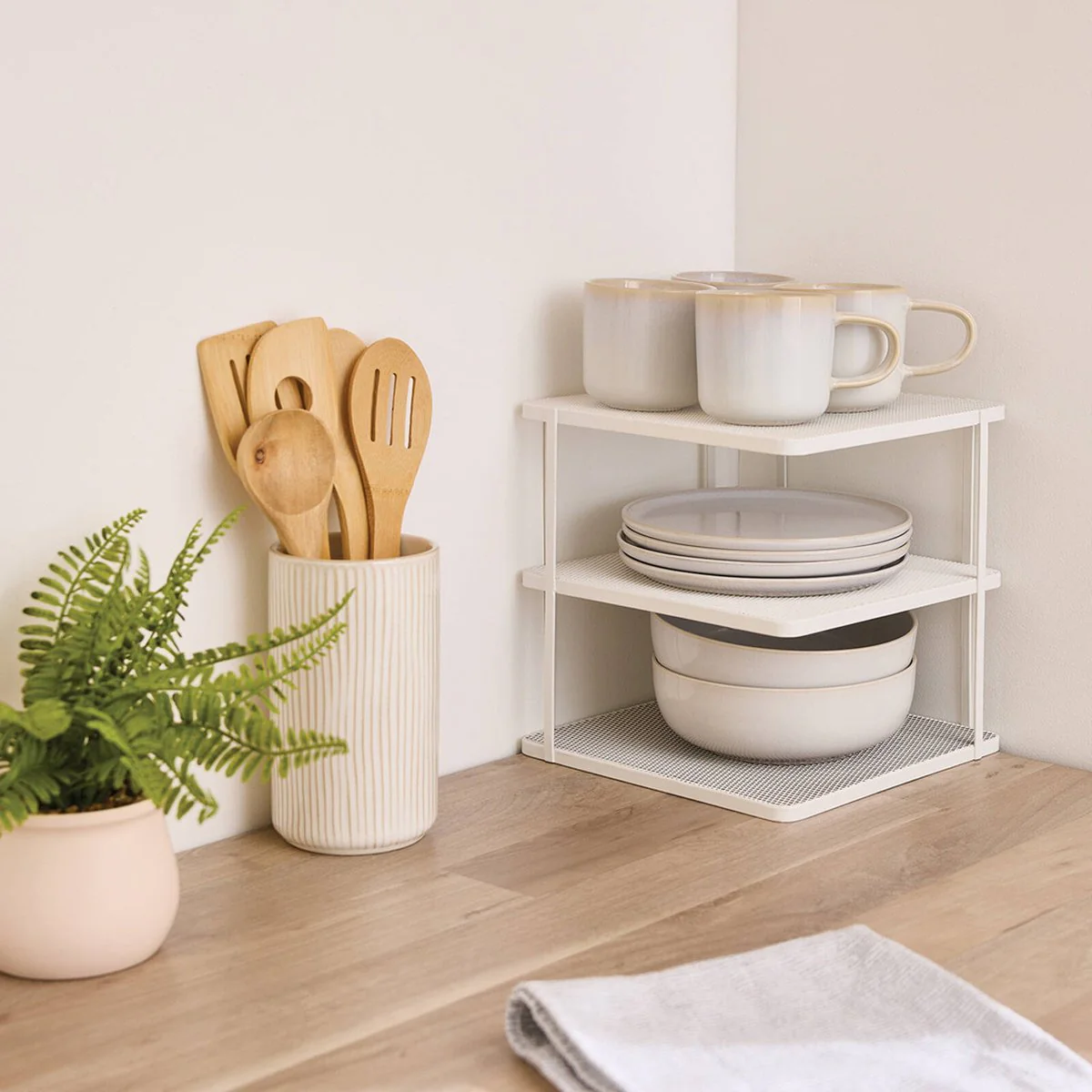 Ezystorage 3 Tier Corner Shelf - 250mm - White - Space-efficient Storage - Image 5