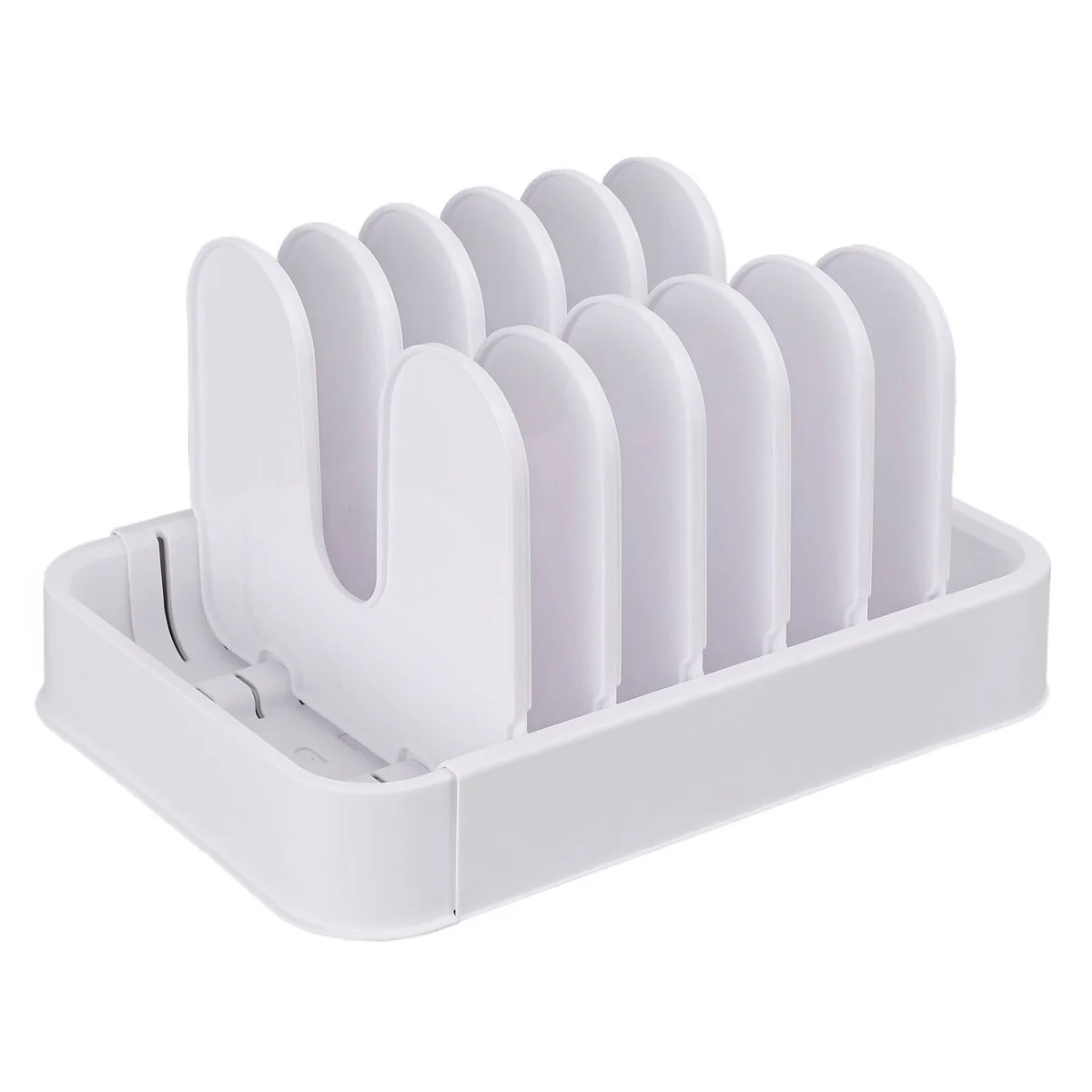 EzyStorage White Expanding Cookware Organiser - 36-58cm - 6 Dividers