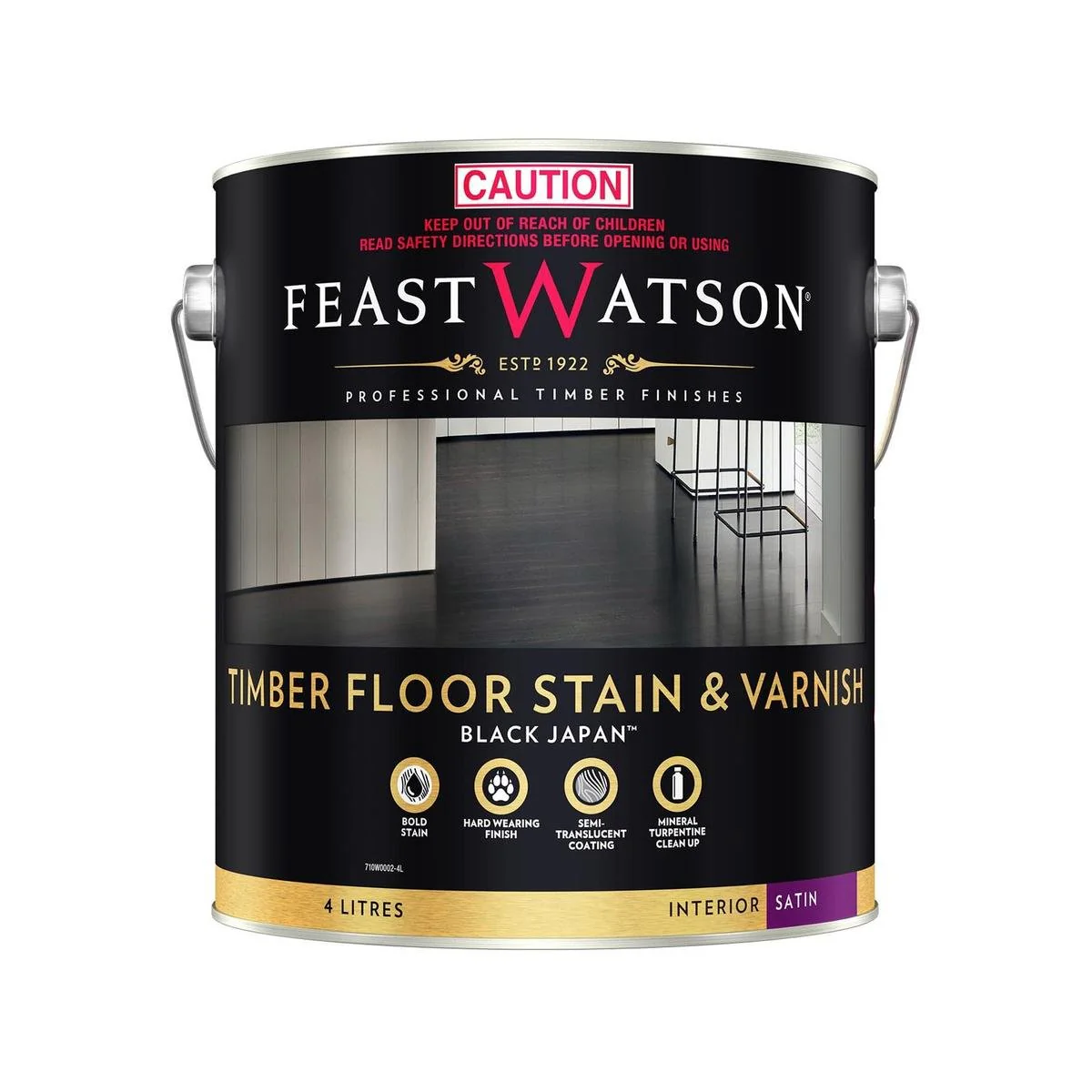 Feast Watson Black Japan Timber Floor Stain and Varnish 4L