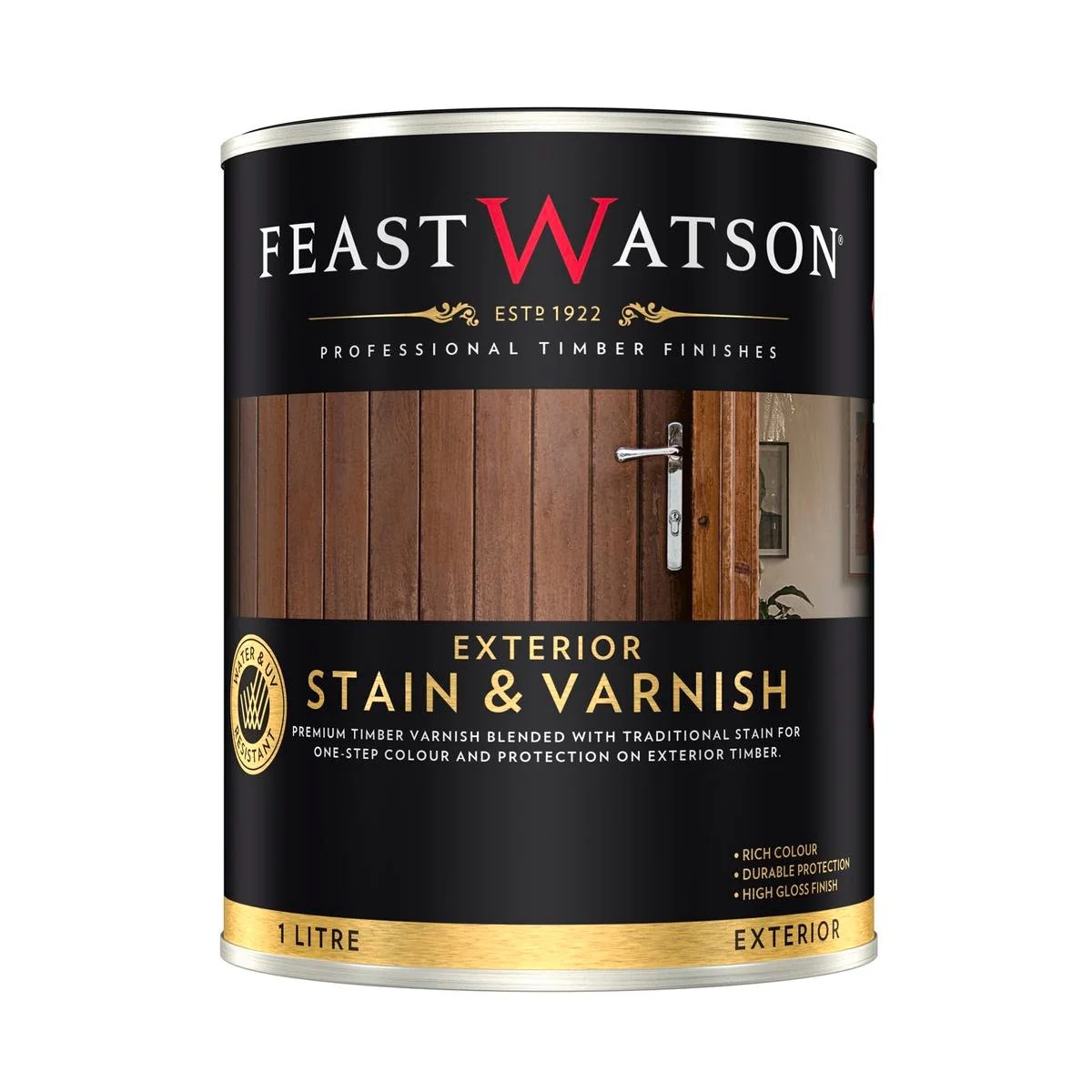 Feast Watson Exterior Stain and Varnish - 1L - Brown - Water Resistant