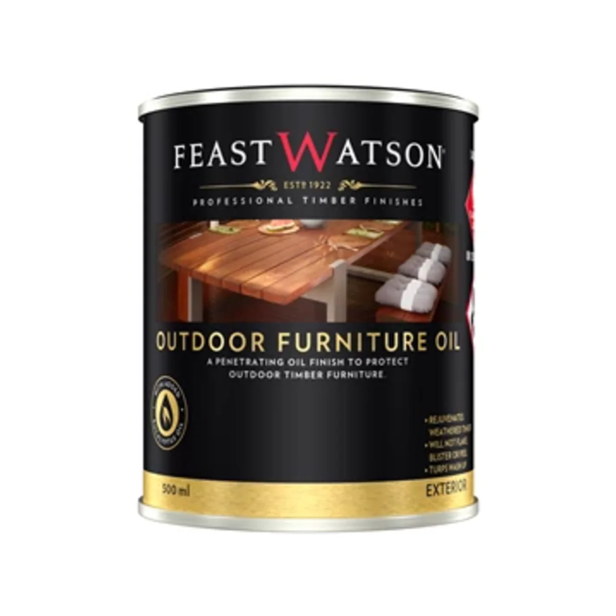 Feast Watson Outdoor Furniture Oil 500ml Jarrah Oil Based UV Resistant