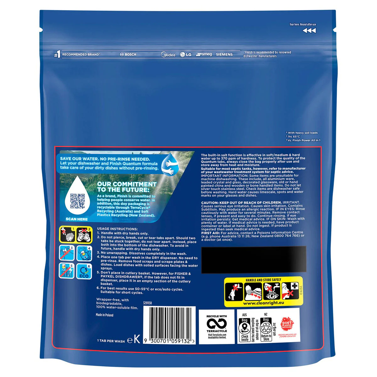 Finish Quantum Lemon Dishwashing Tablets - 50 Pack - Fast-Dissolving - 0.6kg - Image 2