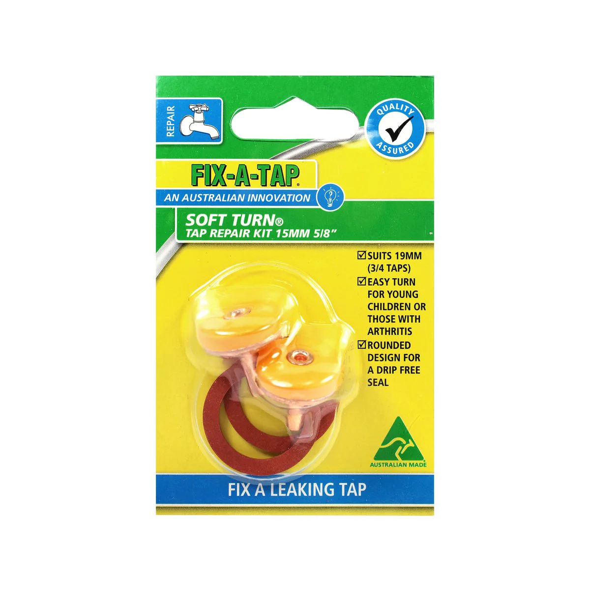 Fix a Tap 15mm Soft Turn Tap Valve Repair Kit 2 Pack - Orange - Image 2