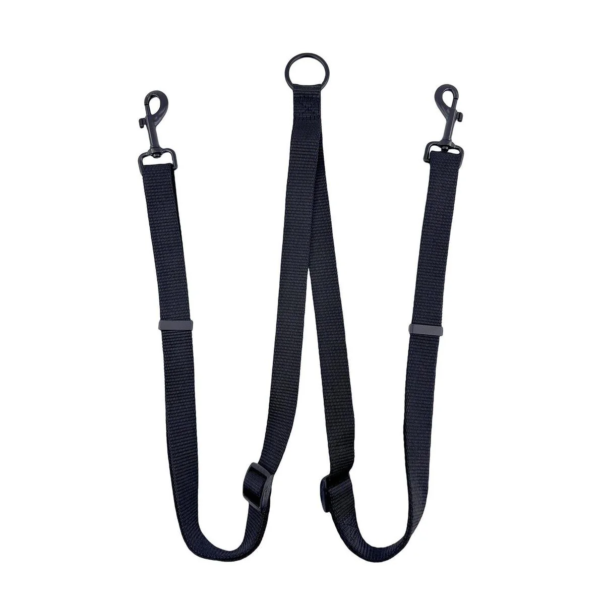 Flamingo Double Dog Leash - 2 Dogs - Adjustable 70cm to 120cm - Black